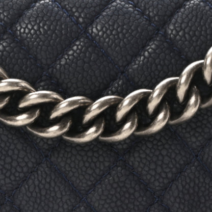 Chanel Iridescent Caviar Quilted Medium Boy Flap Dark Blue 8 of 10