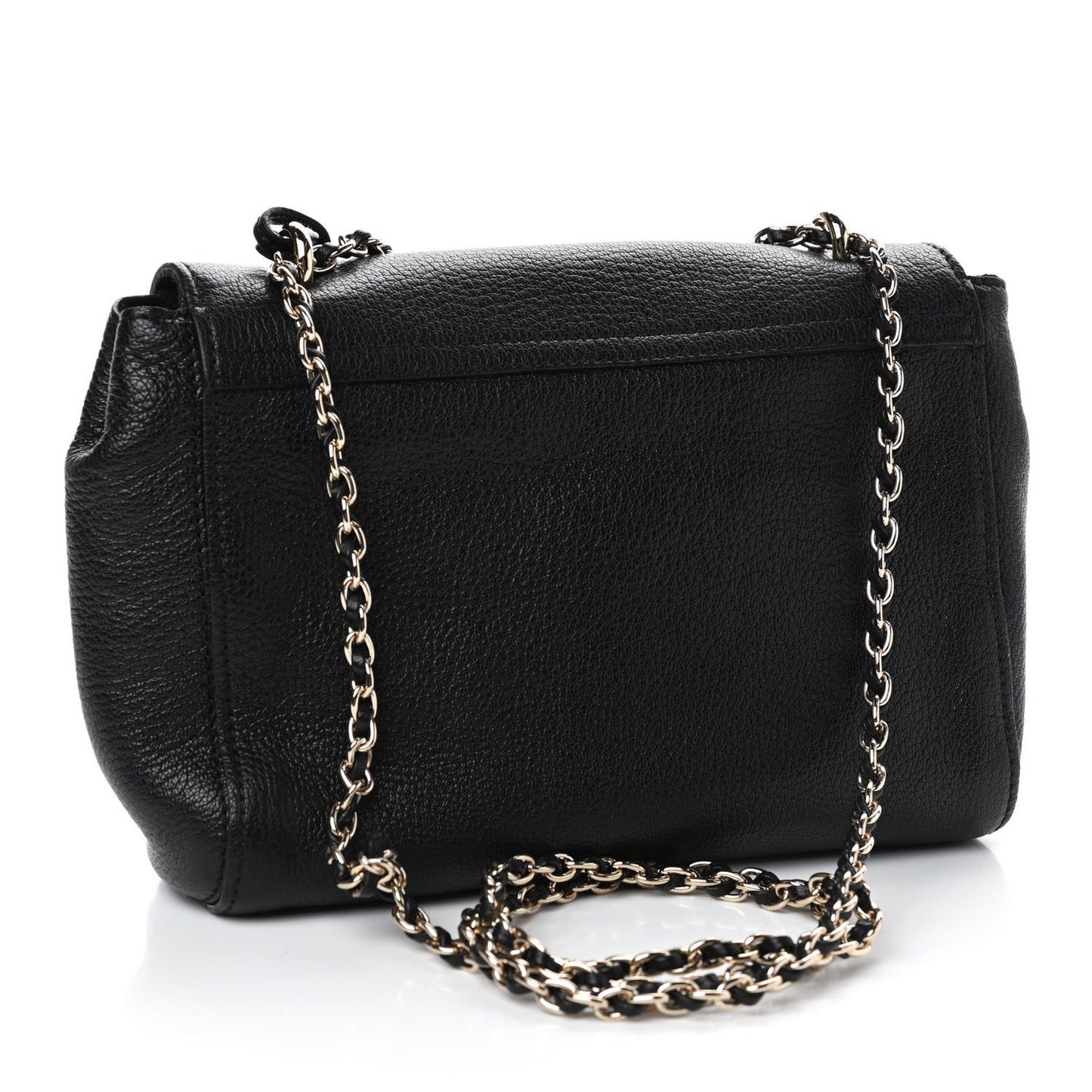 Glossy Goatskin Small Lily Flap Black