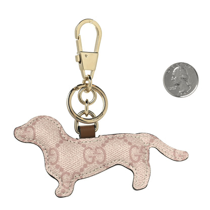Gucci GG Supreme Monogram Dog Shaped Bag Charm Light Pink 2 of 3