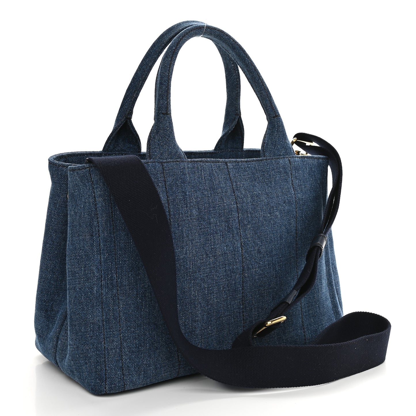 Denim Small Logo Tote Bleu