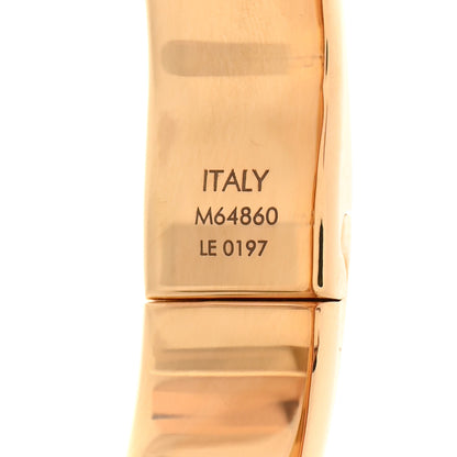 Louis Vuitton Brass Crystal Monogram Nanogram Strass Cuff S Gold 9 of 14