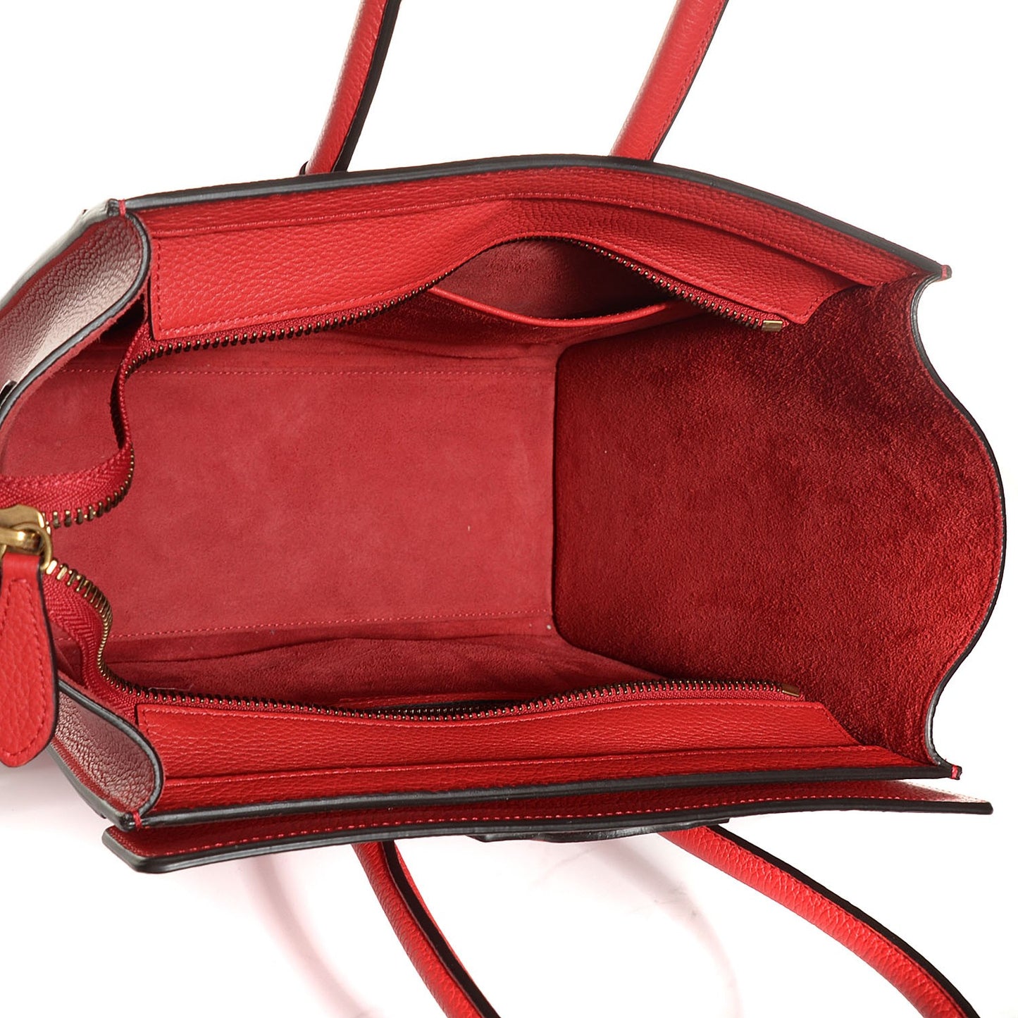 Drummed Calfskin Micro Luggage Coquelicot