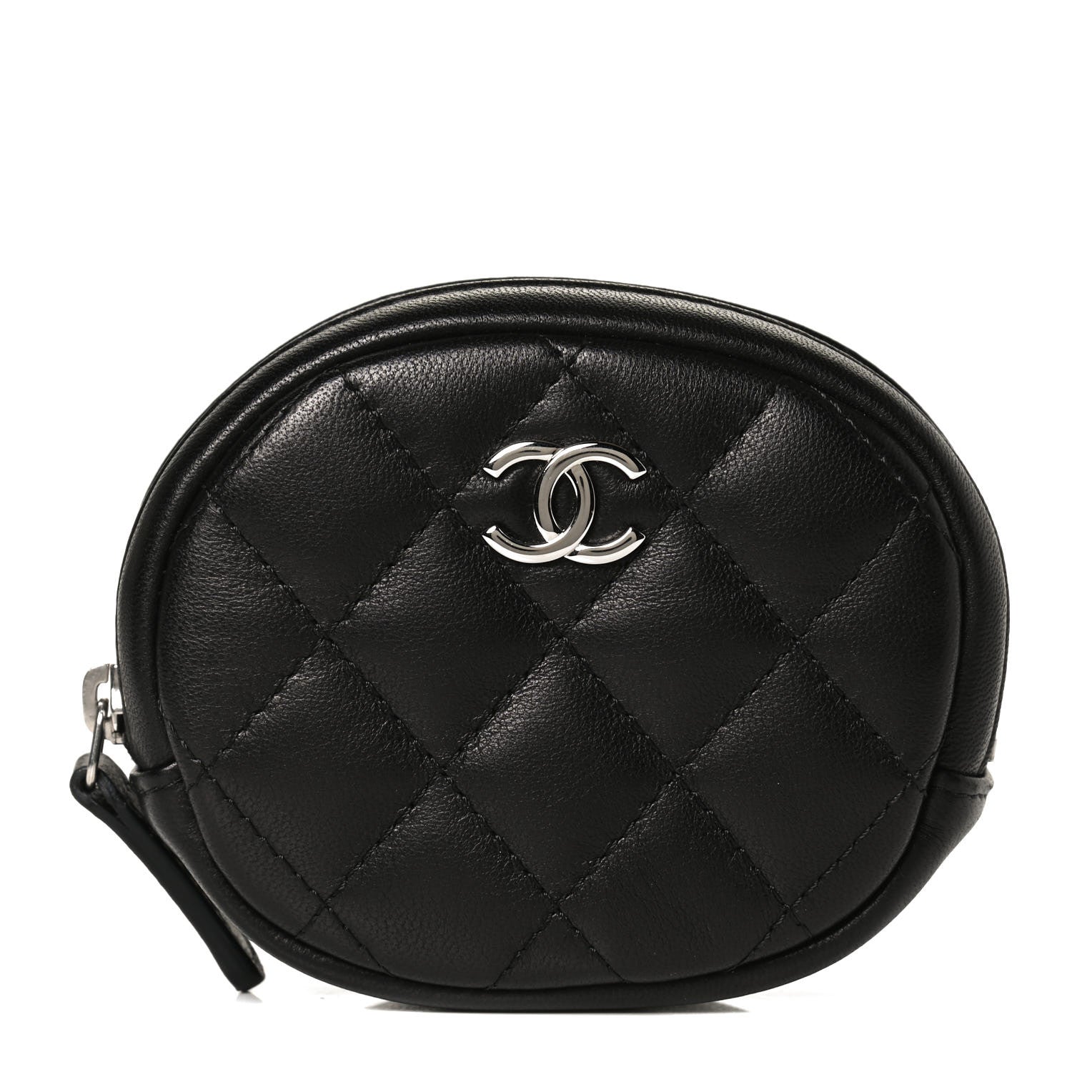 Chanel Lambskin Quilted Zip Around Classic Coin Purse Black 1 of 10