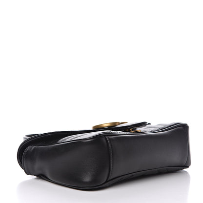 Gucci Calfskin Matelasse Mini GG Marmont Shoulder Bag Black 4 of 11