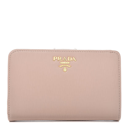 Prada Vitello Move Metal Zip Around Wallet Cammeo 1 of 8
