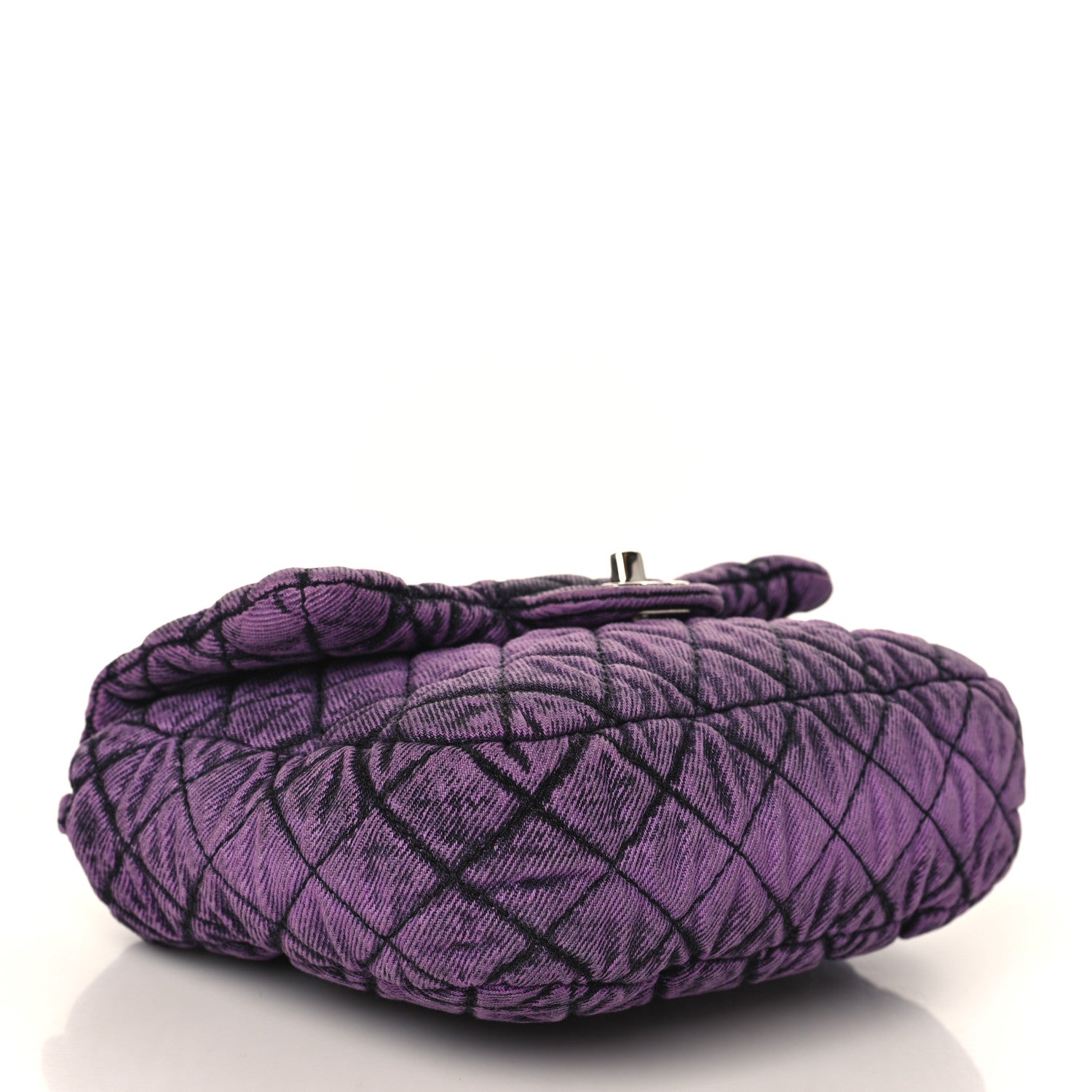 Chanel Washed Denim Quilted Small Denimpression Flap Violet Purple Black 4 of 9
