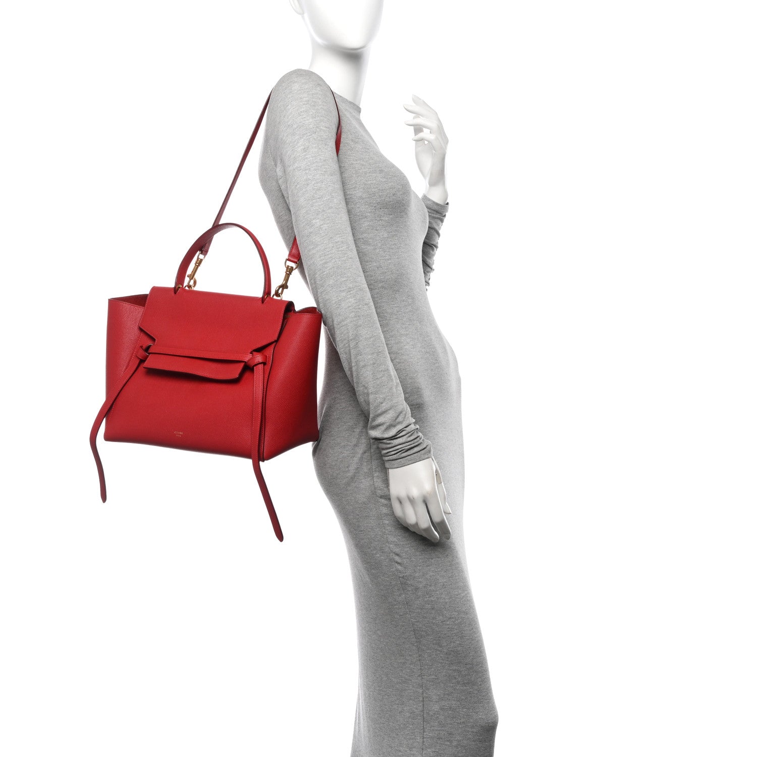 Celine Grained Calfskin Mini Belt Bag Coquelicot 2 of 10