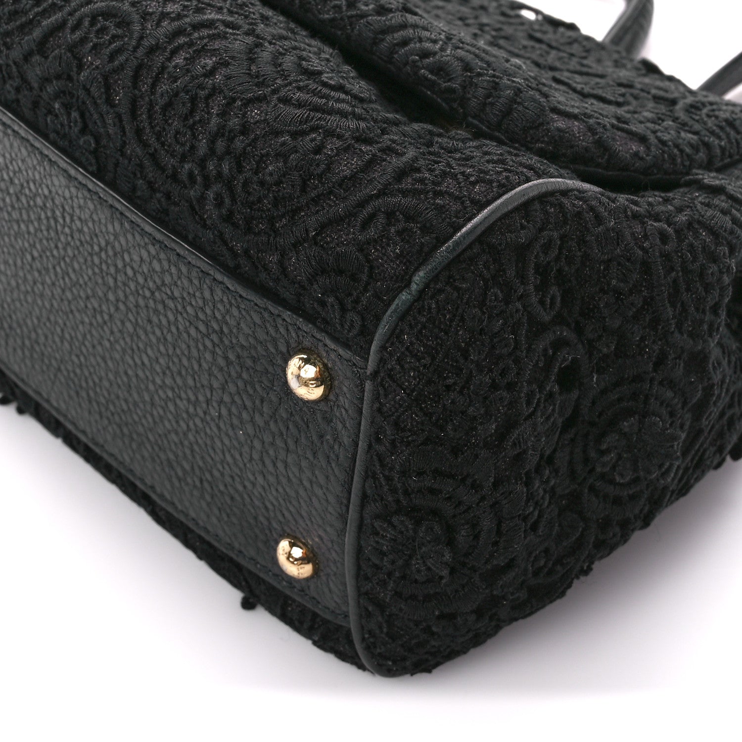 Dolce & Gabbana DOLCE & GABBANA Calfskin Lace Miss Sicily Satchel Black 10 of 14