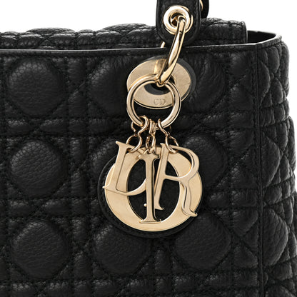 Christian Dior Grained Calfskin Cannage Medium Supple Lady Dior Black 7 of 9