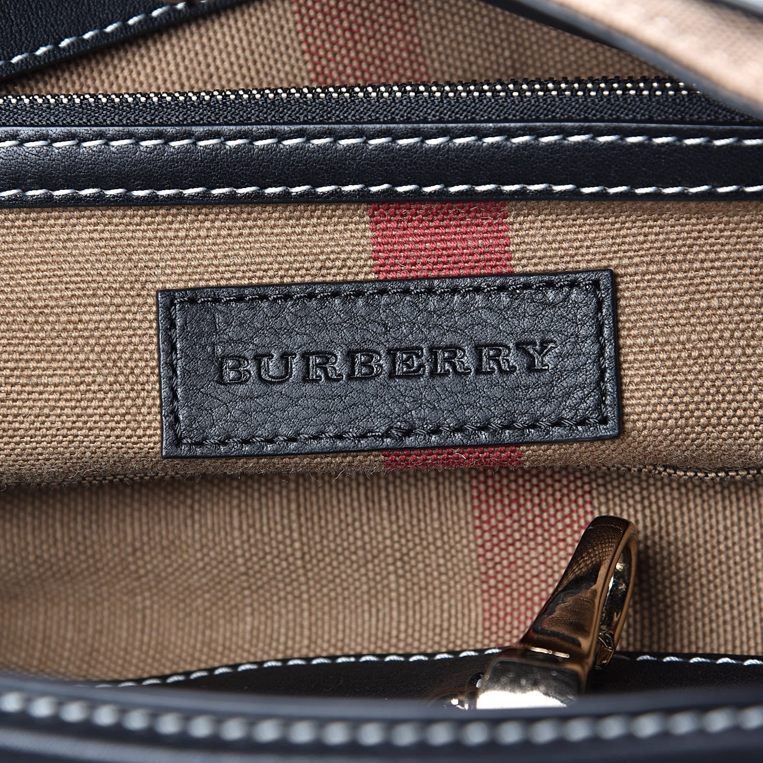 Burberry Canvas Mega Check Medium Ashby Tassel Hobo Black 6 of 10