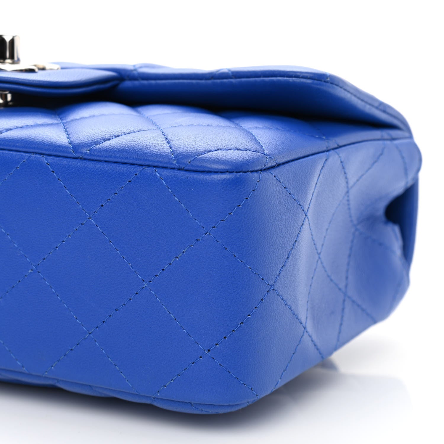Chanel Lambskin Quilted Mini Rectangular Flap Royal Blue 10 of 10