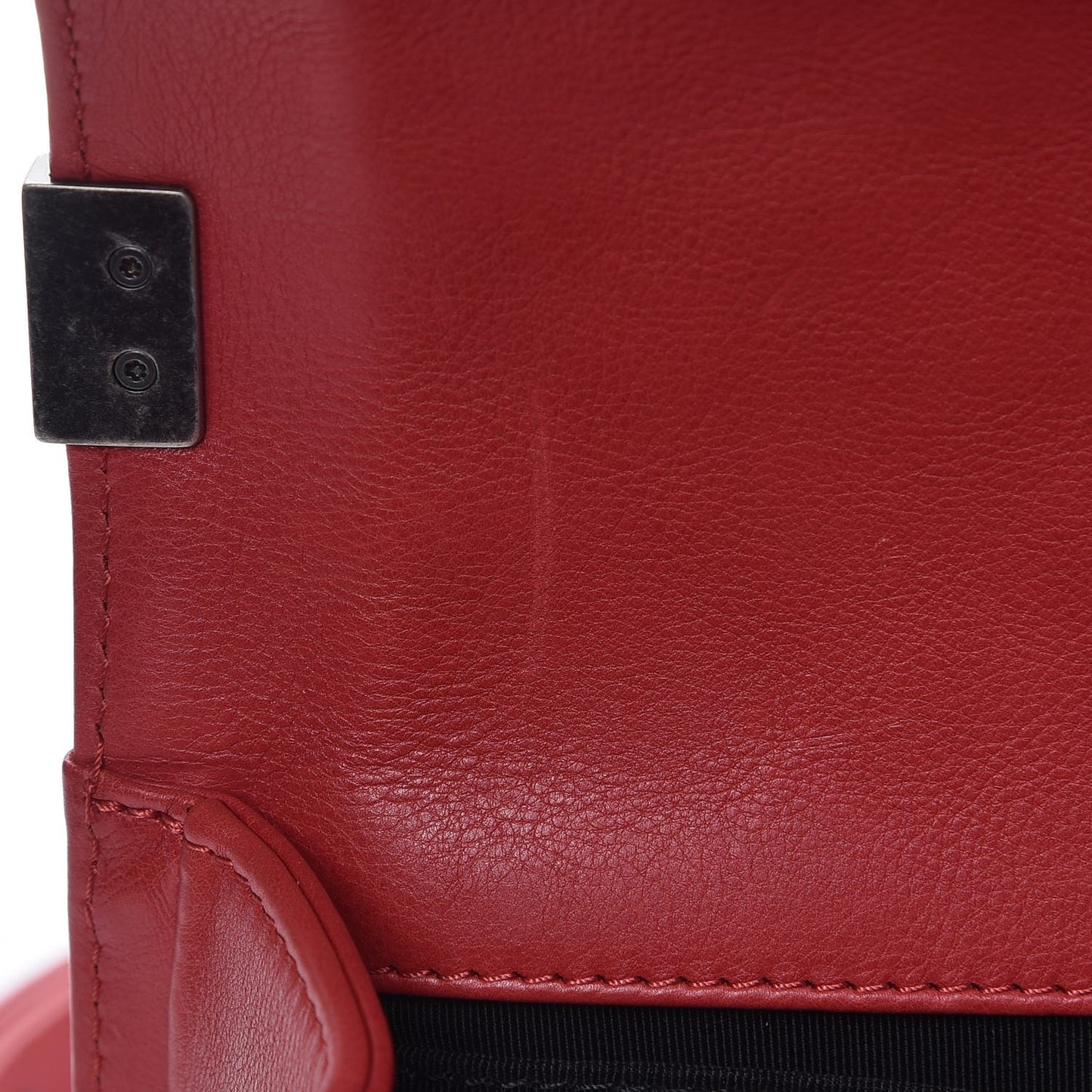 Calfskin Quilted Medium Boy Flap Red