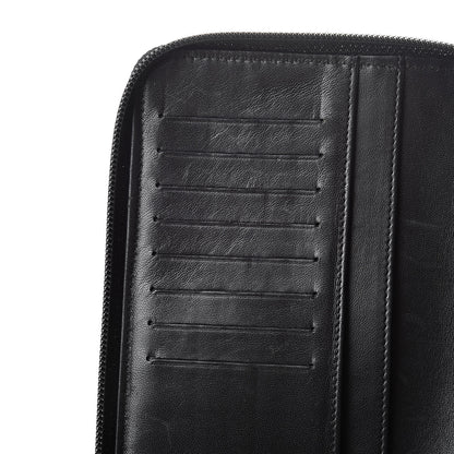 Chanel Lambskin Camellia Embossed Zip Around Organizer Wallet Black 9 of 11