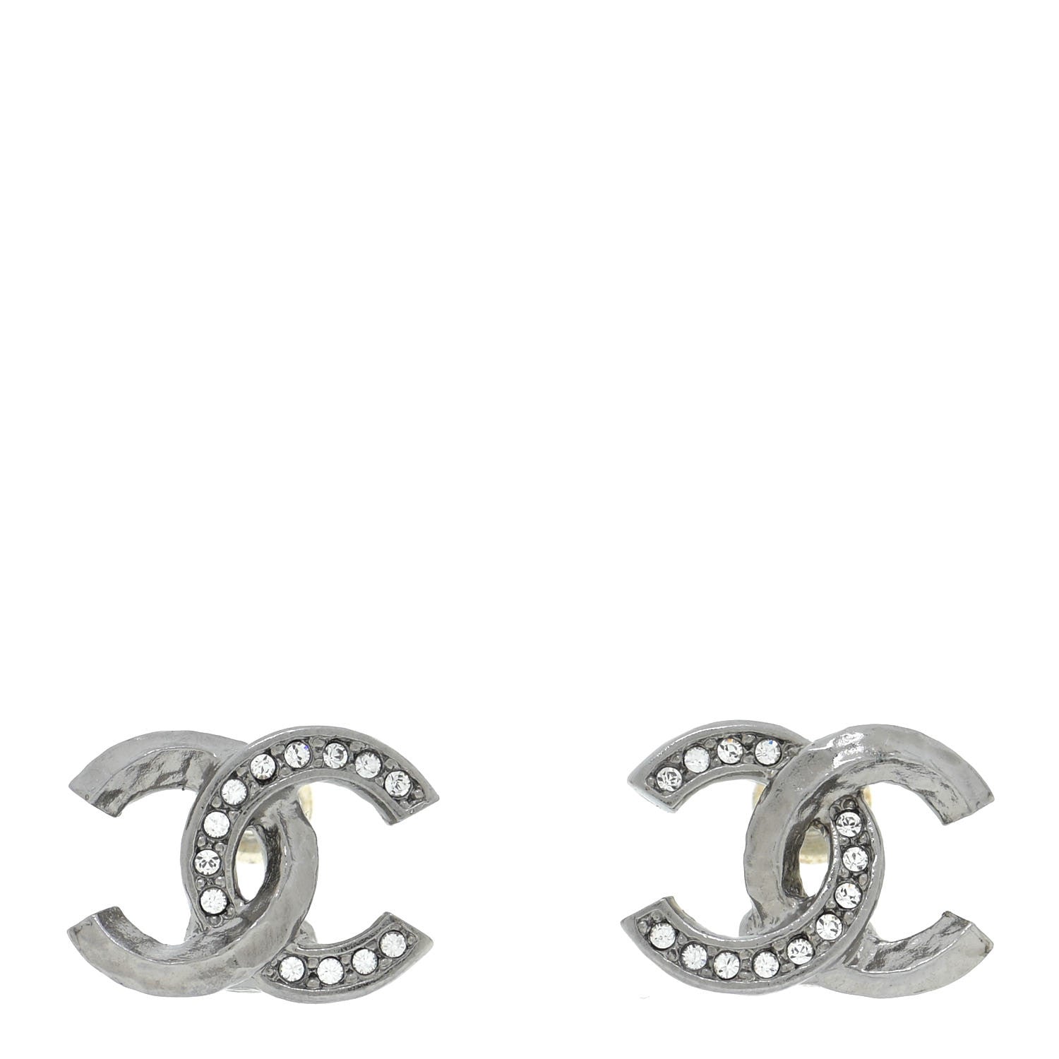 Chanel Ruthenium Crystal CC Earrings 1 of 5