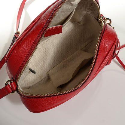 Gucci Pebbled Calfskin Small Soho Disco Bag Vibrant Red 5 of 9