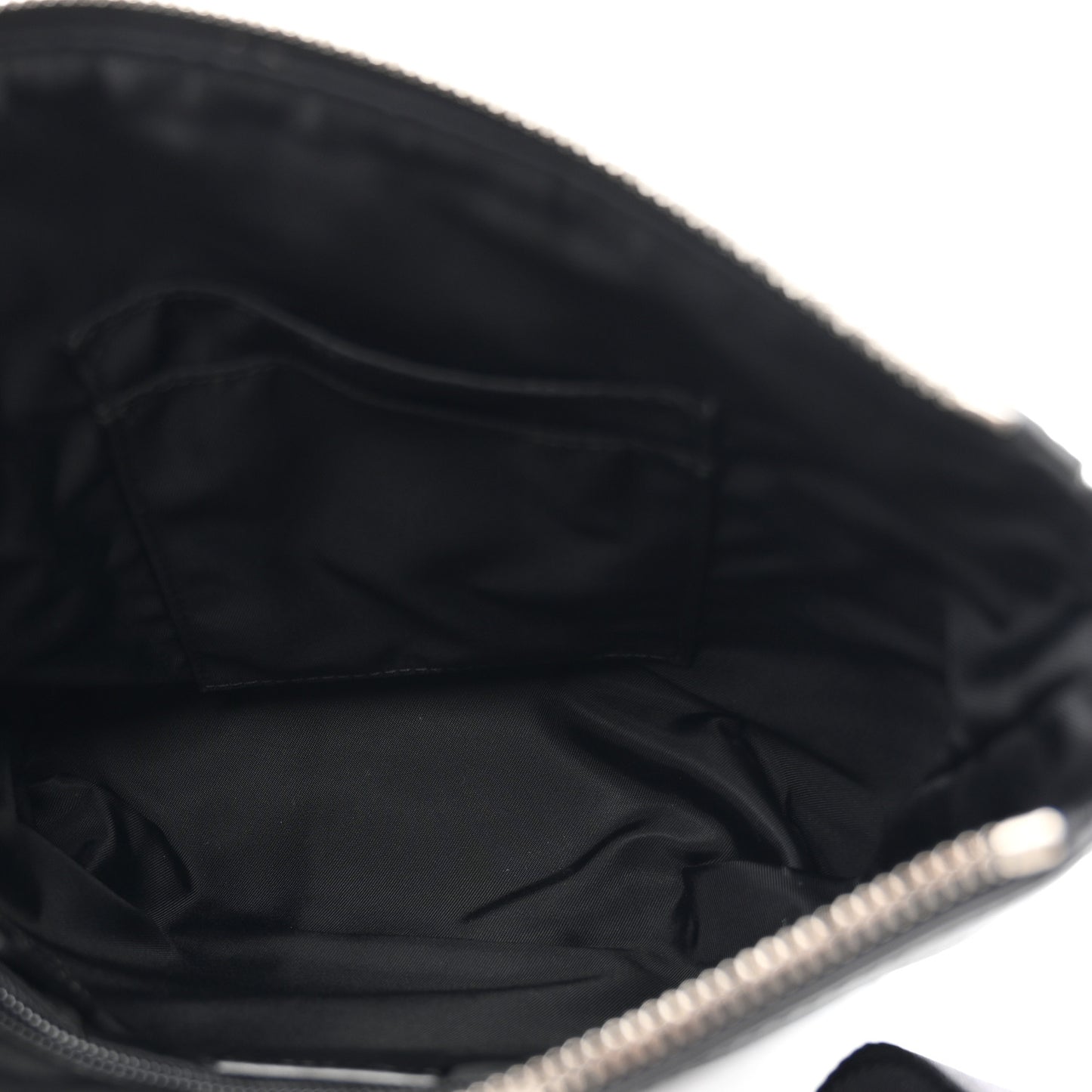 Techno Canvas Selleria Calfskin Web Small Flat Messenger Bag Black