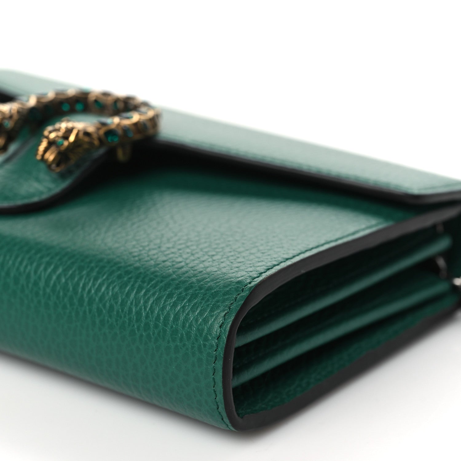 Gucci Calfskin Mini Dionysus Chain Wallet Emerald 10 of 10