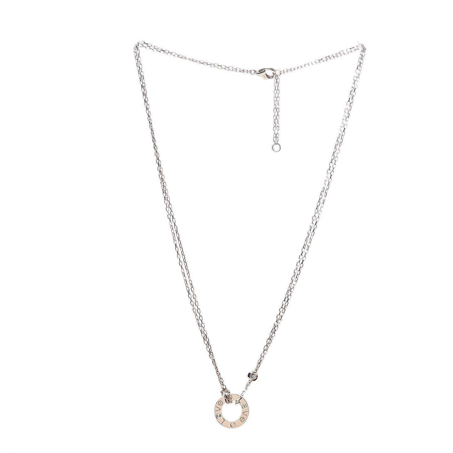 18K Yellow Gold 2 Diamond LOVE Necklace
