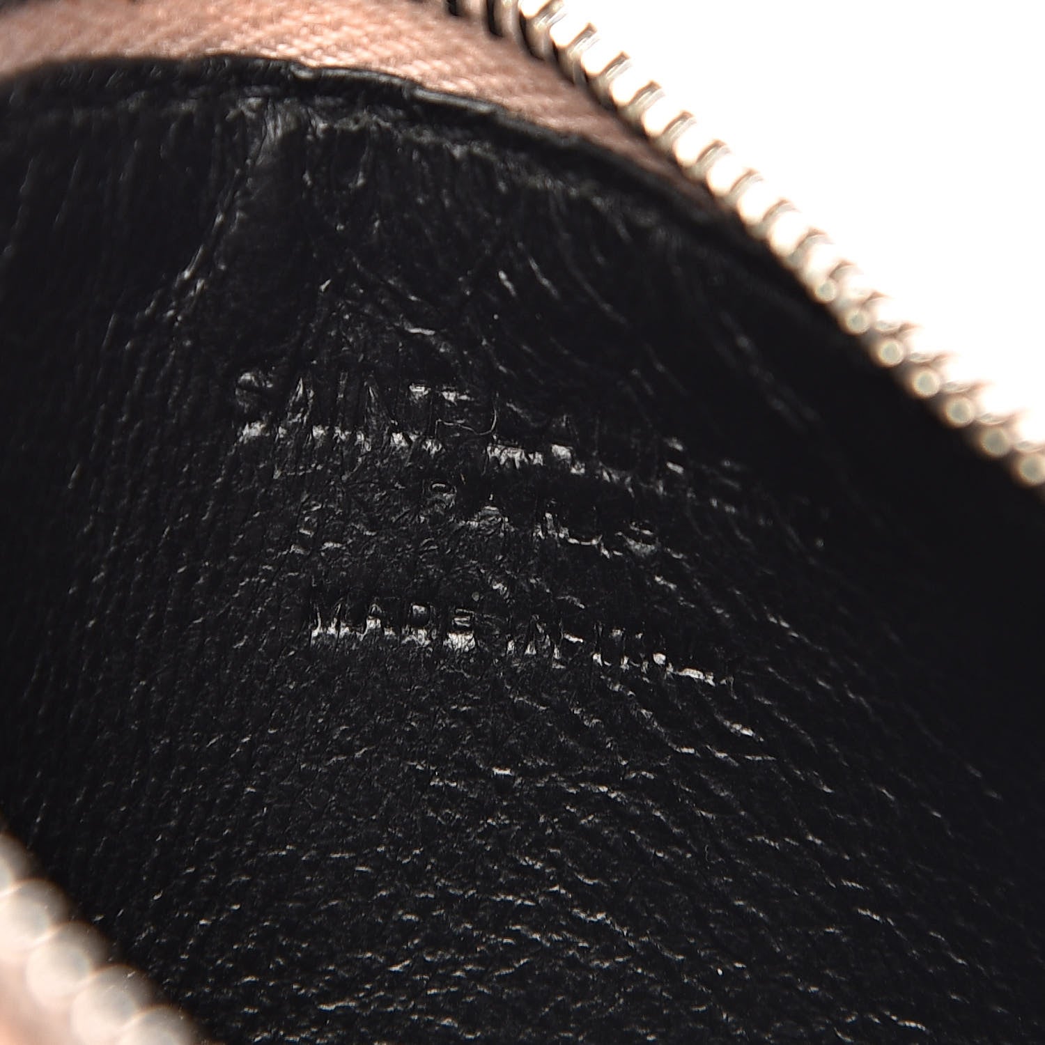 Saint Laurent Grained Calfskin 5 Fragments Zip Pouch Card Holder Marble Pink 6 of 7