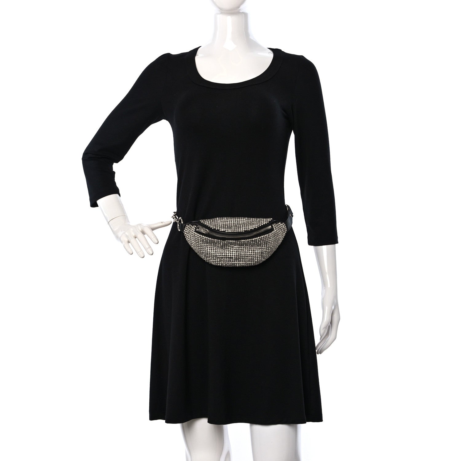 Alexander Wang Rhinestone Mesh Mini Attica Belt Bag Black 2 of 8