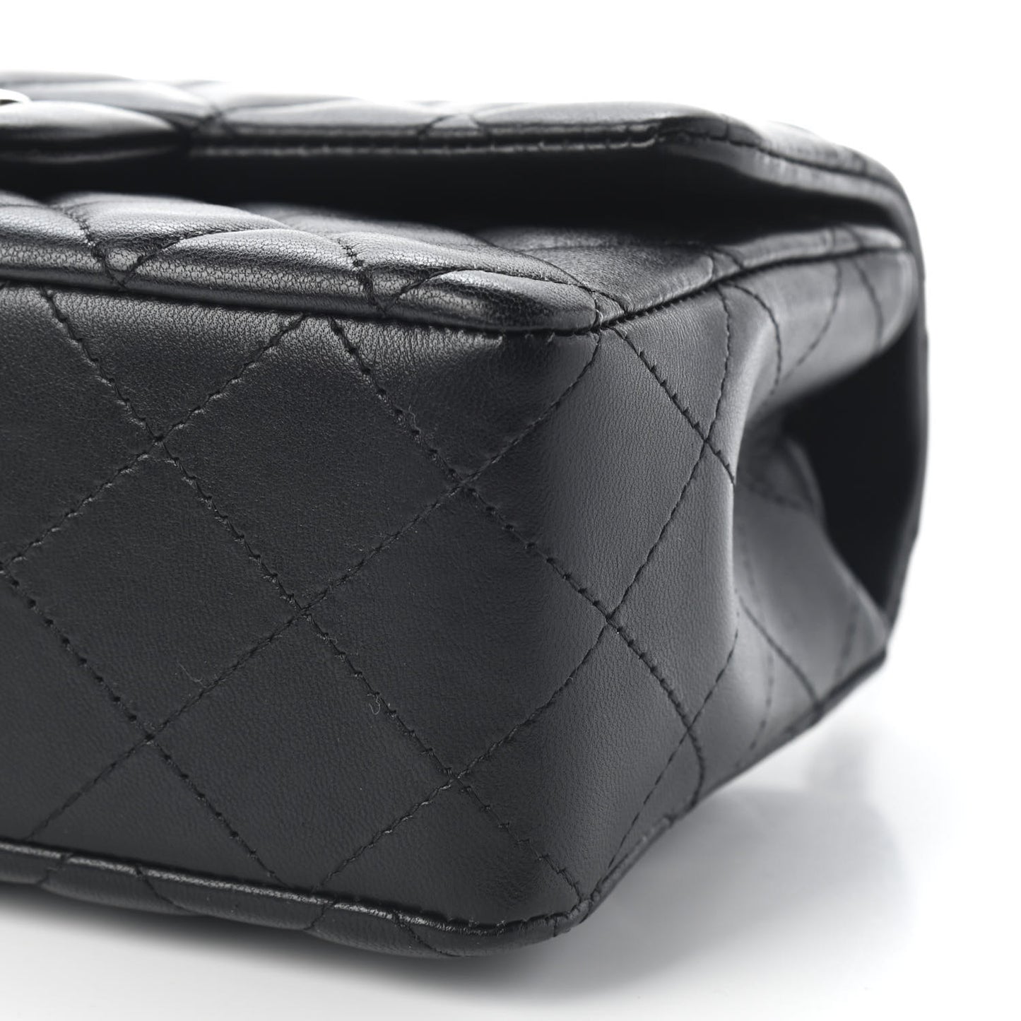 Lambskin Quilted Mini Rectangular Flap Black