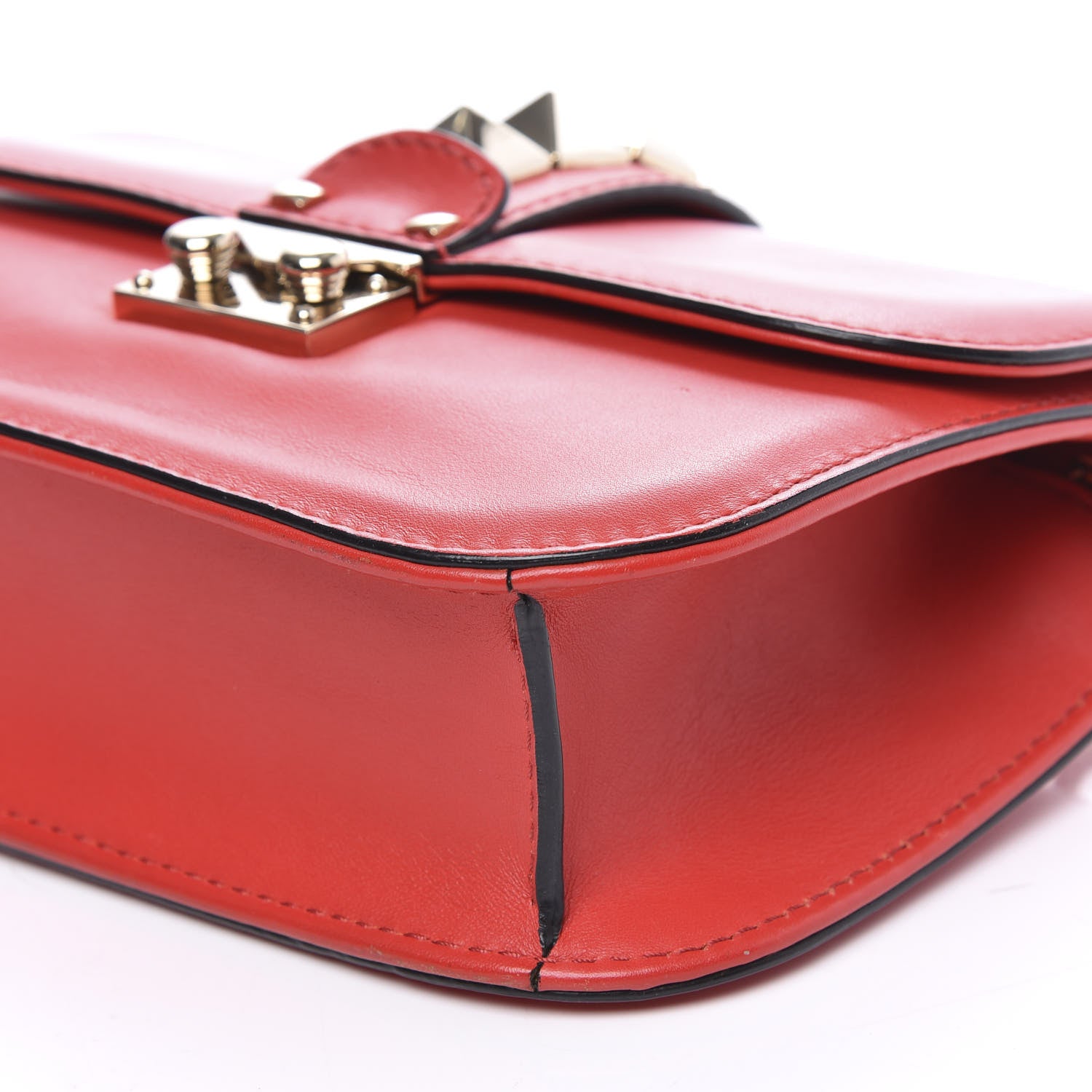 Valentino Garavani Vitello Small Glam Lock Rockstud Flap Red 8 of 10