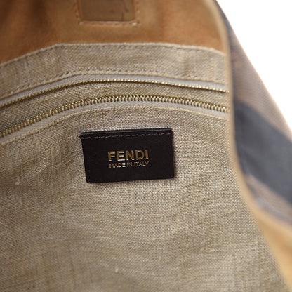 Fendi Pequin Cuoio Vegetale Large Hobo Tobacco Rosso Black 5 of 8