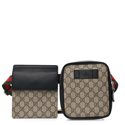 Gucci GG Supreme Monogram Web Belt Bag Black 1 of 16