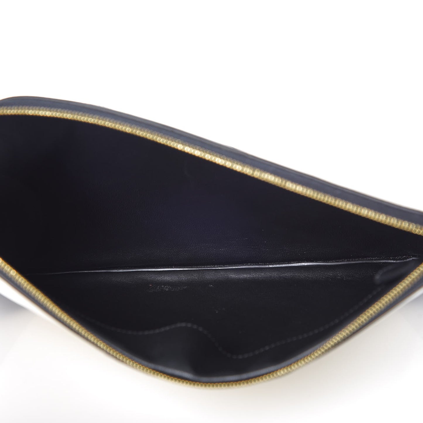 Lambskin Bi-Color Coeur iPad Clutch White Black