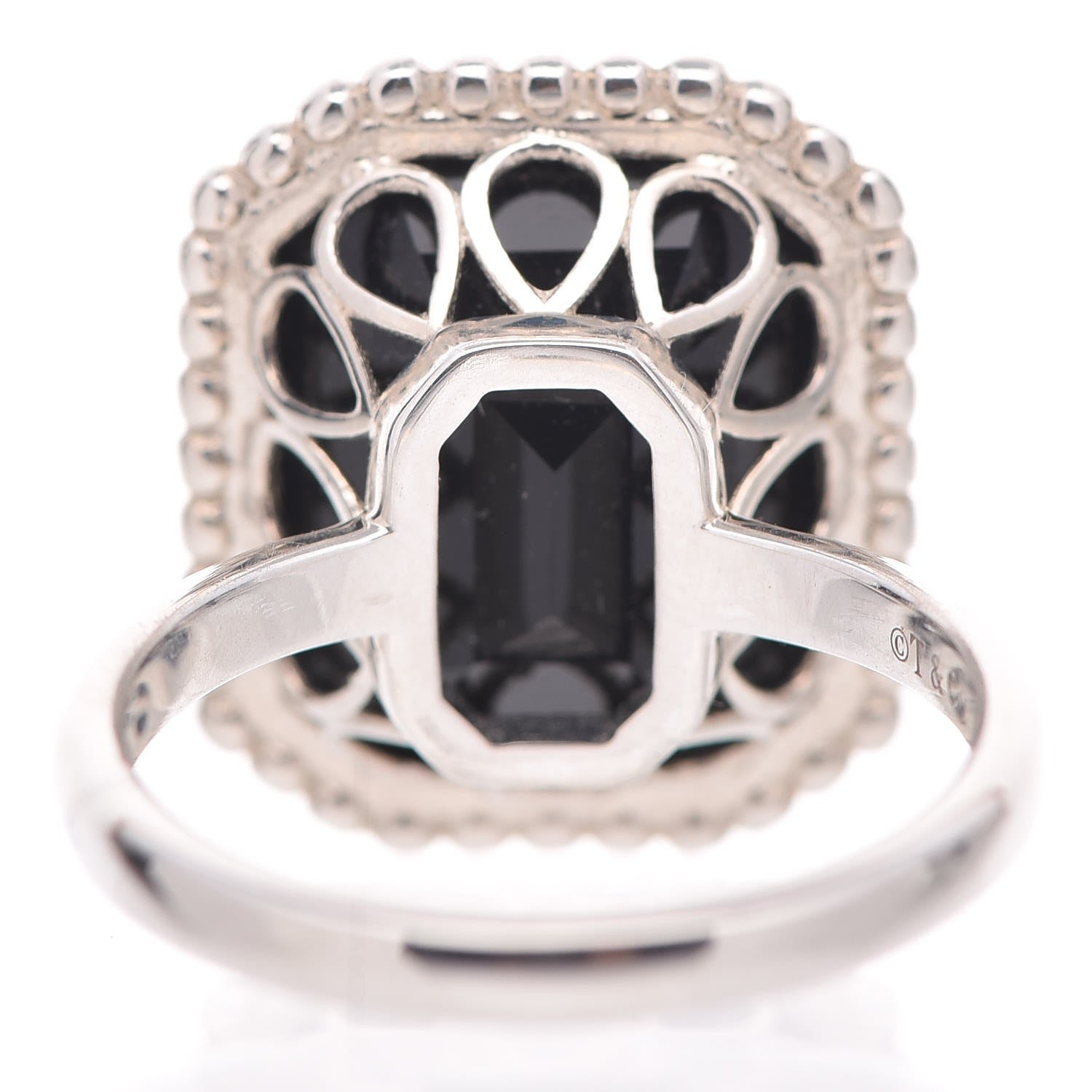 Tiffany Sterling Silver Onyx Ziegfeld Ring 53 6.25 4 of 6