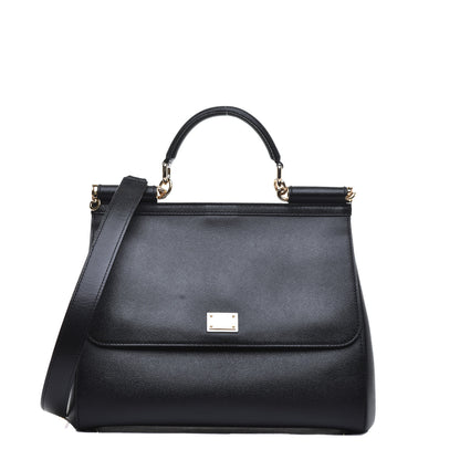Dolce & Gabbana Dauphine Large Miss Sicily Satchel Black 1 of 8