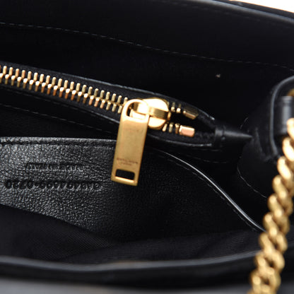 Saint Laurent Suede Calfskin Y Quilted Monogram Small Loulou Chain Satchel Black 10 of 11