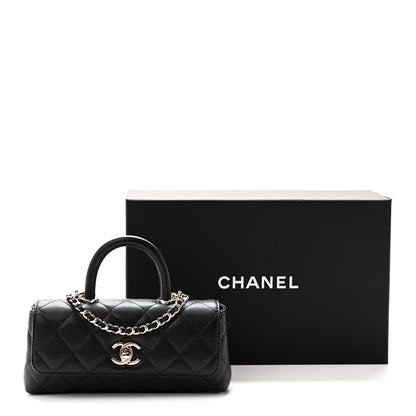 Chanel Caviar Quilted Coco Handle East West Clutch With Chain Black 11 of 11