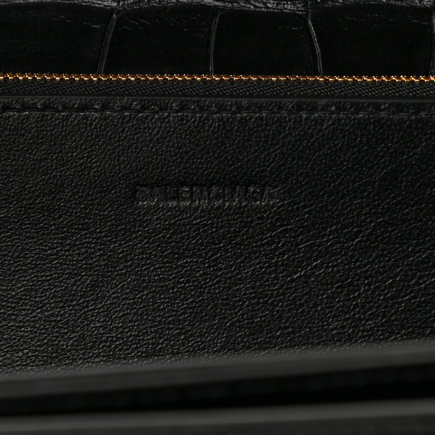 Extra Supple Calfskin Crocodile Embossed Medium Gossip Bag Black
