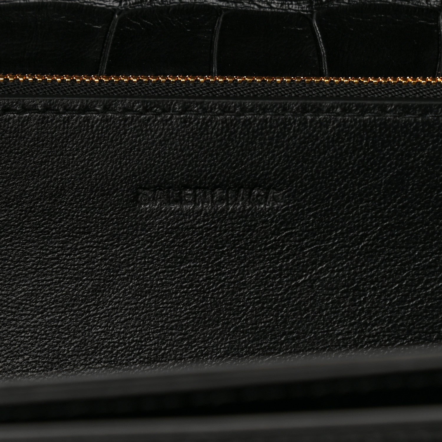 Balenciaga Extra Supple Calfskin Crocodile Embossed Medium Gossip Bag Black 6 of 8