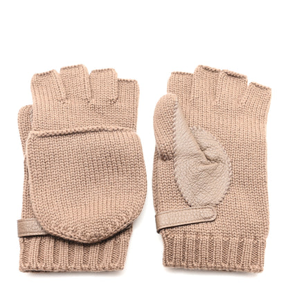 Hermes Cashmere Deerskin Baltimore Mittens M Etoupe 1 of 3