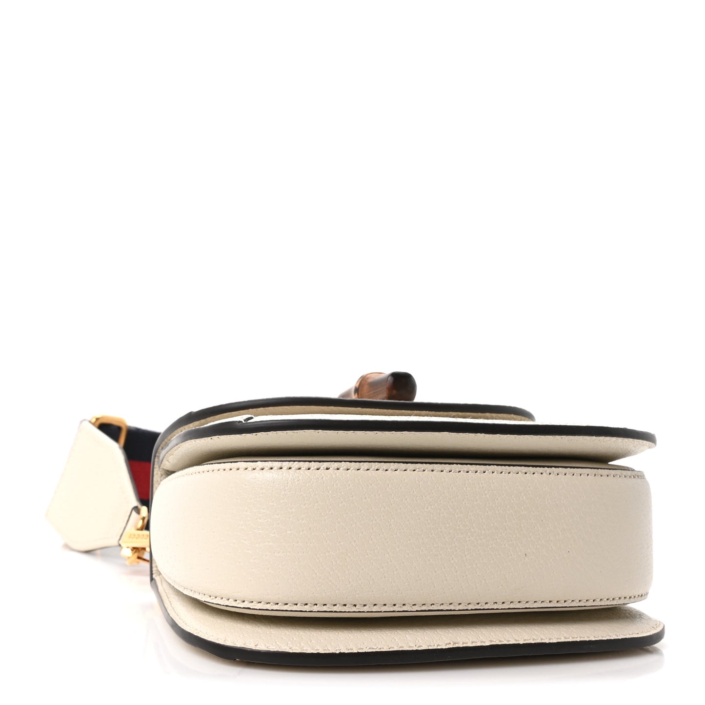 Monogram Jumbo GG Textured Dollar Calfskin Web Small Bamboo 1947 Top Handle Bag Off White