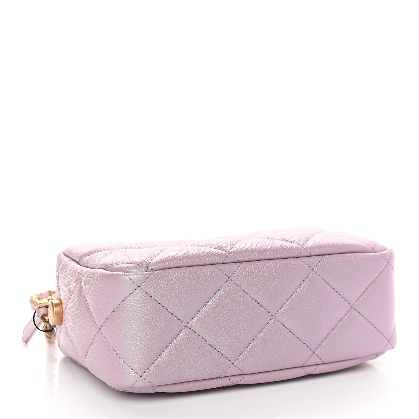 Iridescent Caviar Quilted Mini My Perfect Camera Case Pink