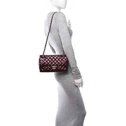Chanel Patent Calfskin Quilted Medium Double Flap Burgundy 2 of 11