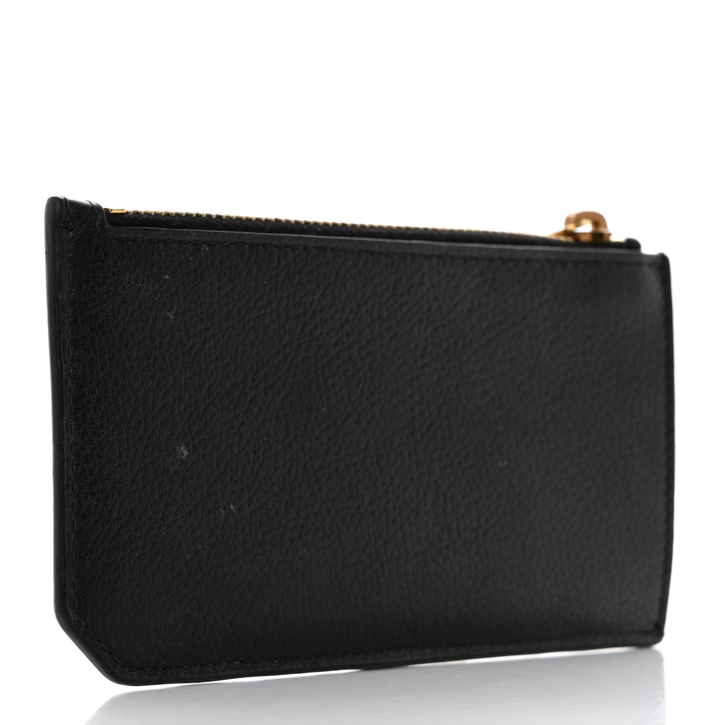 Grained Calfskin Monogram 5 Fragments Zip Pouch Card Holder Black