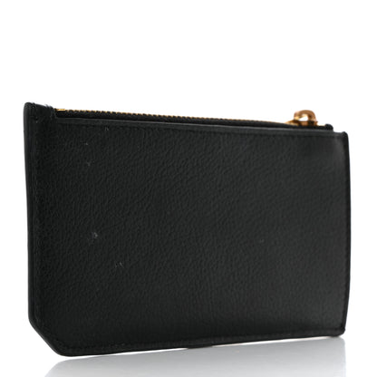 Saint Laurent Grained Calfskin Monogram 5 Fragments Zip Pouch Card Holder Black 3 of 8