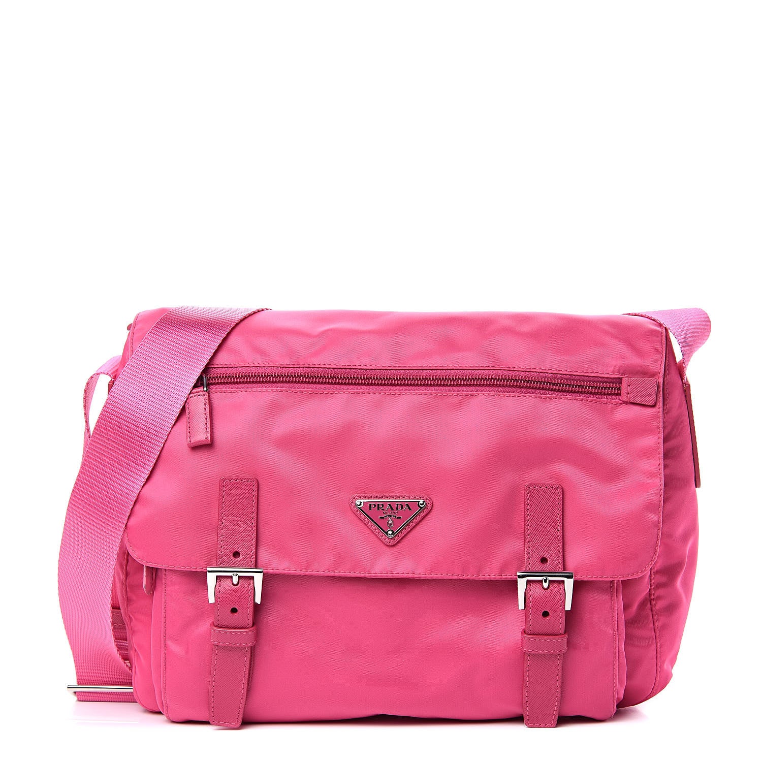 Prada Nylon Vela Sport Messenger Bag Fuxia 1 of 9