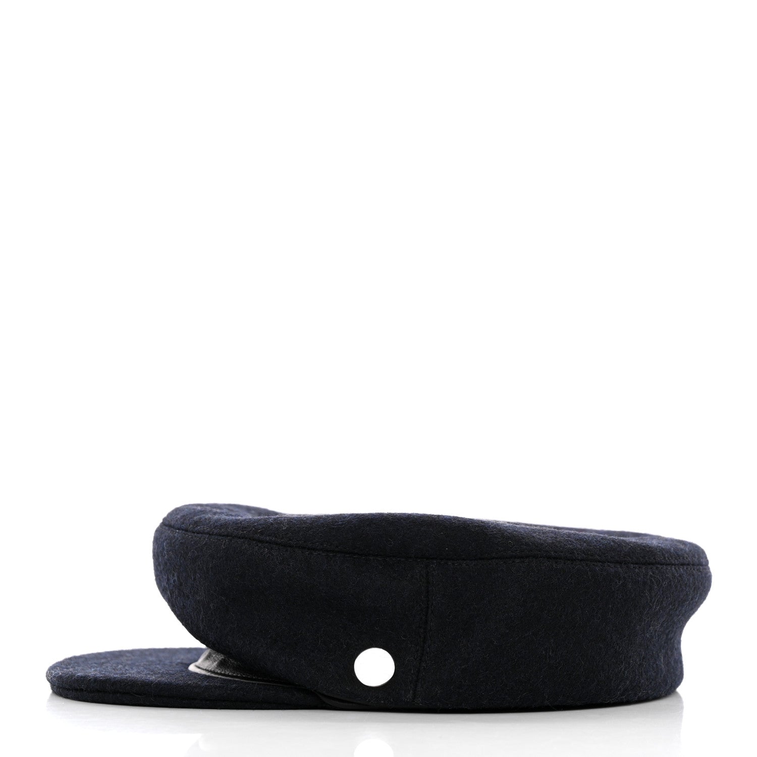 Hermes Broadcloth Newton Calfskin Dani Cap 56 Marine Black 6 of 8