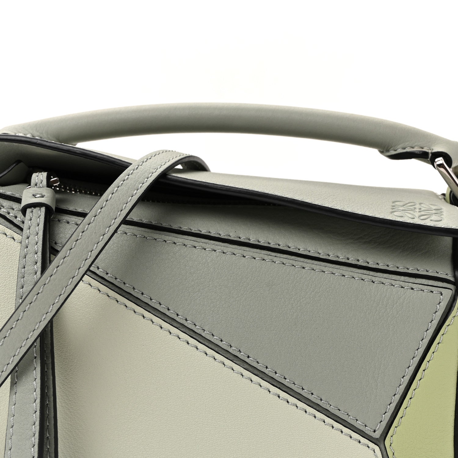 Loewe Calfskin Mini Puzzle Bag Ash Grey Light Celadon 7 of 9