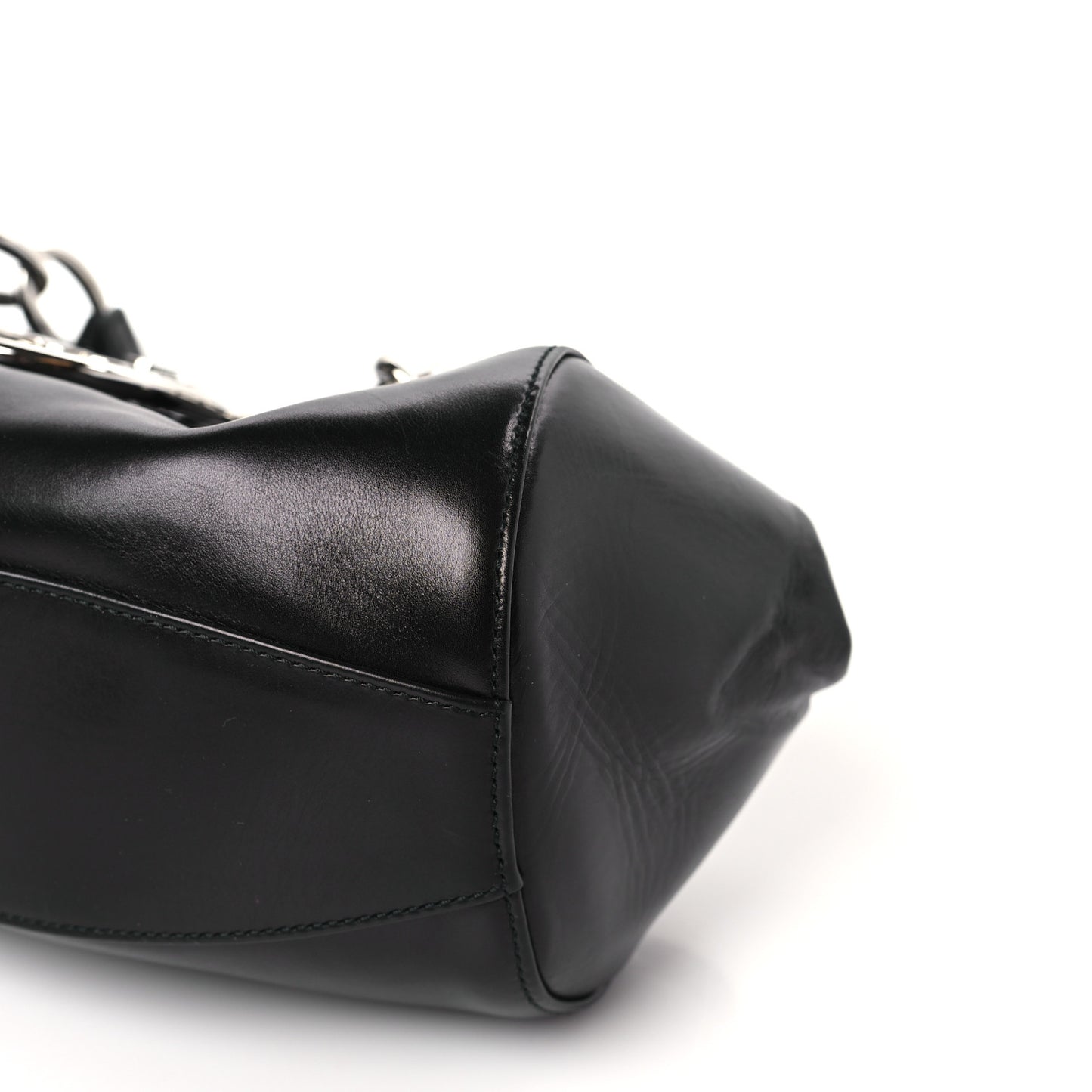 Calfskin Diva Logo Plate Bag Black