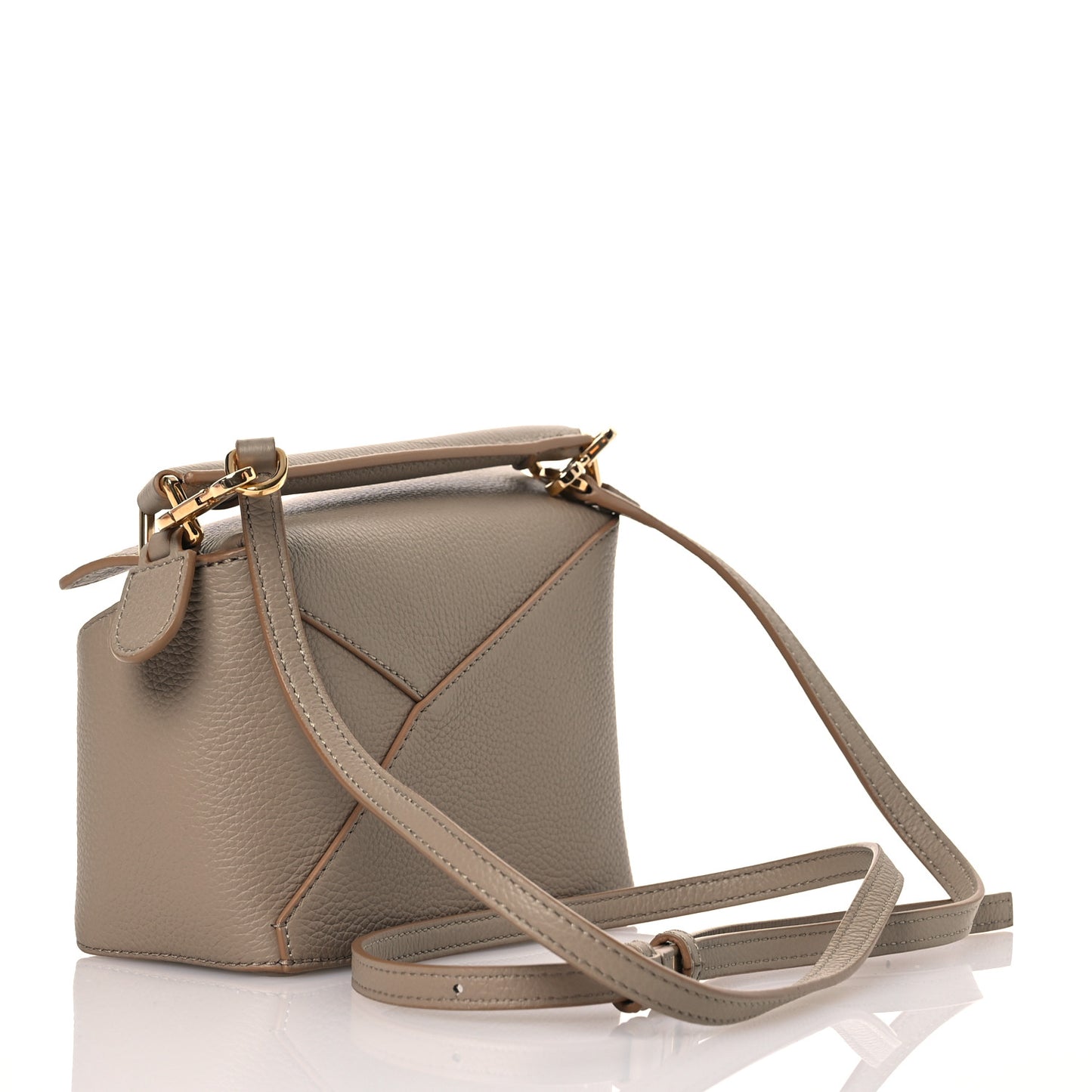Calfskin Mini Puzzle Edge Bag Sand