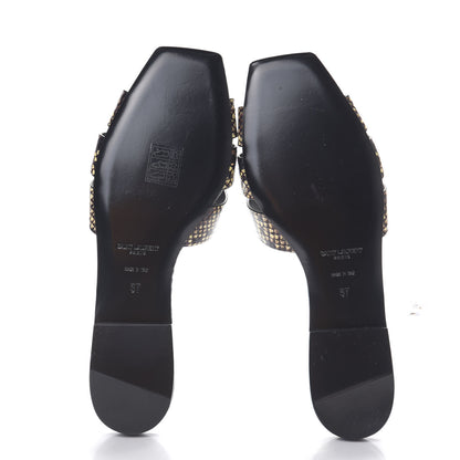 Saint Laurent Snakeskin Tribute 05 Slide Sandals 37.5 Oro 5 of 8
