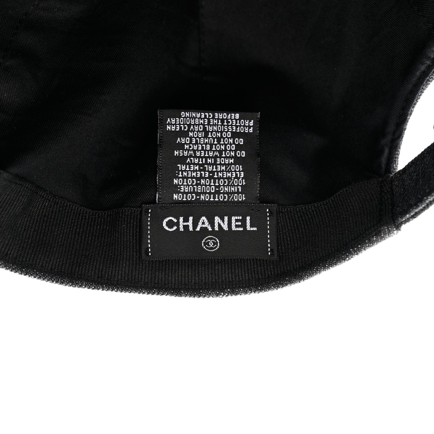 Cotton Sequin CC Cap Hat Black