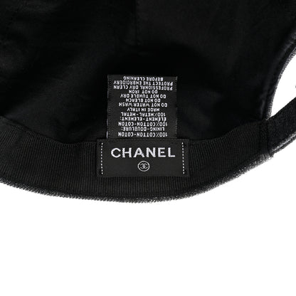 Chanel Cotton Sequin CC Cap Hat Black 8 of 8