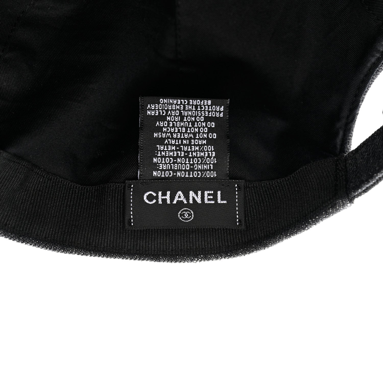 Chanel Cotton Sequin CC Cap Hat Black 8 of 8